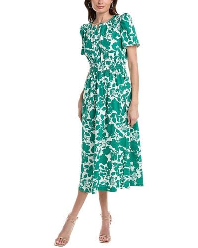 Anne Klein Poplin Maxi Dress - Green