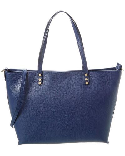 Persaman New York Reese56 Leather Tote - Blue