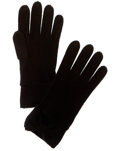 Forte Bow Cashmere Gloves - Black