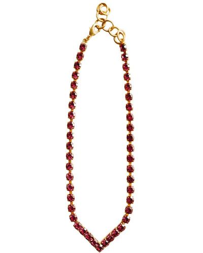 Elizabeth Cole 24k Plated Finn Necklace - Red