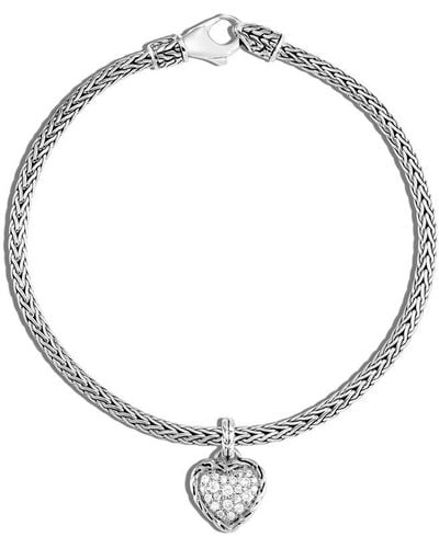 John Hardy Silver 0.15 Ct. Tw. Diamond Classic Chain Bracelet - Metallic
