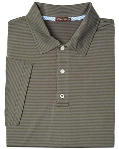 J.McLaughlin Stripe Fairhope Polo Shirt - Green