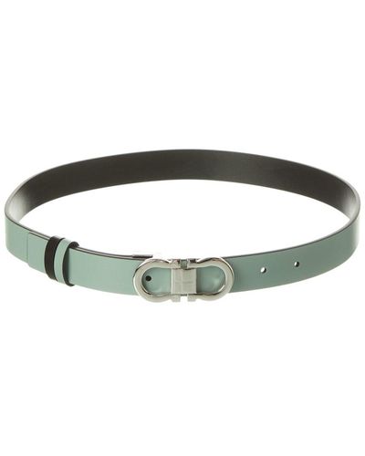 Ferragamo Gancini Reversible & Adjustable Leather Belt - Green