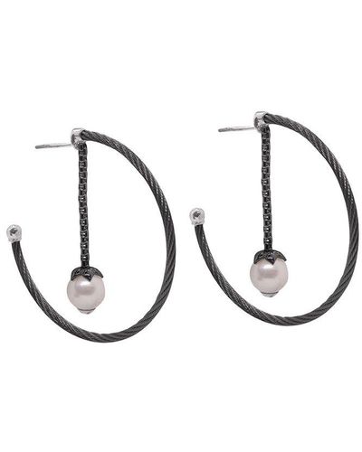 Alor Noir 18k Pearl Cable Earrings - Metallic