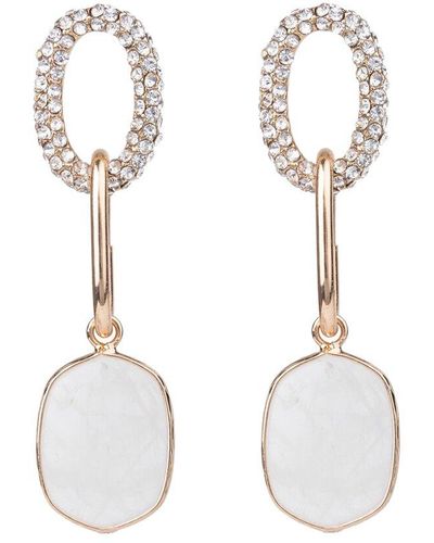 Saachi Clear Quartz Cz Drop Earrings - White