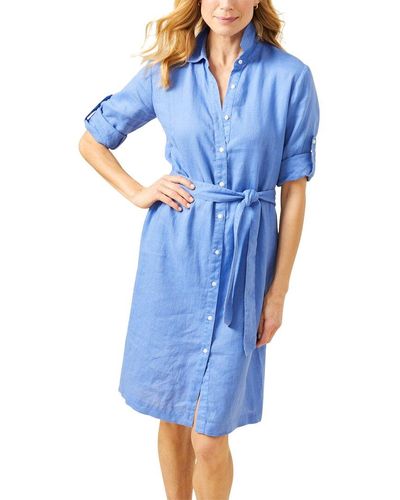 J.McLaughlin Miranda Linen Midi Dress - Blue