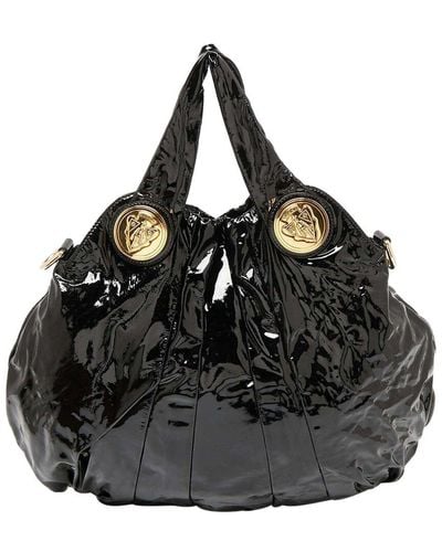 Gucci Patent Leather Hysteria Tote (Authentic Pre-Owned) - Black