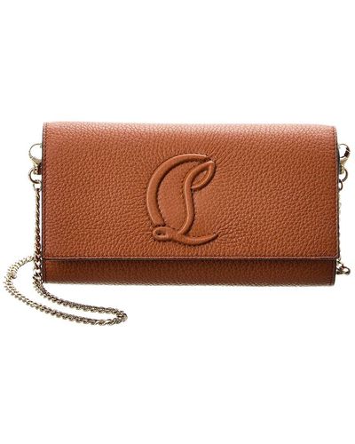 Christian Louboutin By My Side Leather Wallet On Chain - Brown