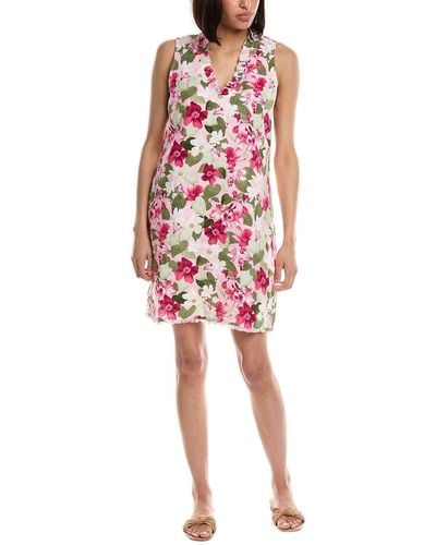 Tommy Bahama Heavenly Blooms Linen Shift Dress - Red