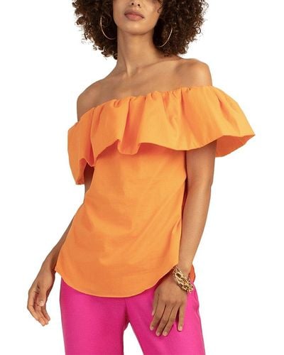 Trina Turk Relaxed Fit Air Top - Orange