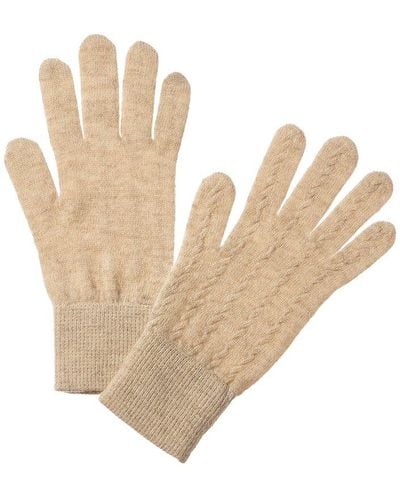 SCOTT & SCOTT LONDON Cable Cashmere Gloves - Natural