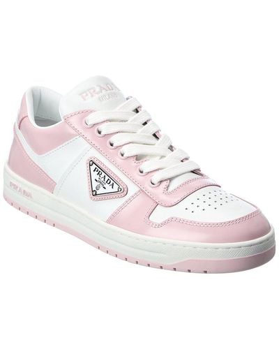 Prada Downtown Leather Trainer - Pink
