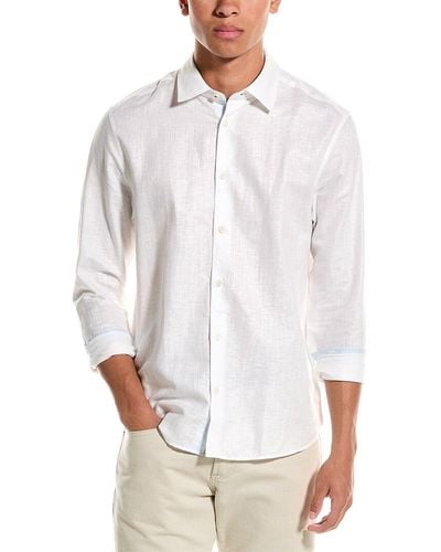 Ted Baker Regular Fit Linen-Blend Shirt - White