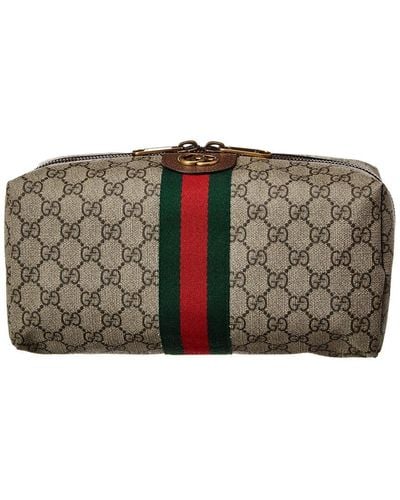 Gucci Ophidia GG Supreme Canvas & Leather Toiletry Case - Grey