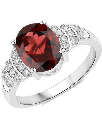 Diana M. Jewels Fine Jewellery 14k 2.87 Ct. Tw. Diamond & Garnet Ring - White