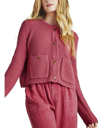 Splendid Andrea Cropped Cardigan - Red