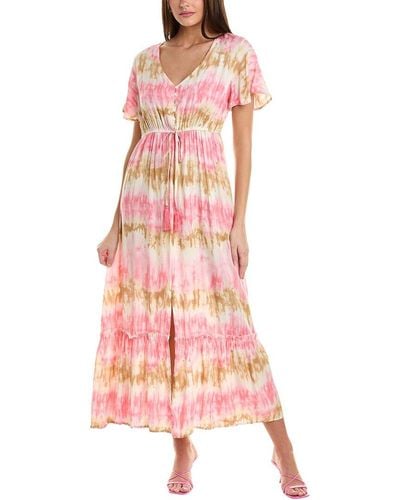ANNA KAY Silk-Blend Maxi Dress - Pink