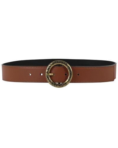 Just Cavalli Round Buckle Leather Belt - Brown