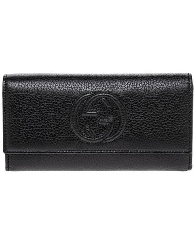 Gucci Soho Leather Continental Wallet - Black