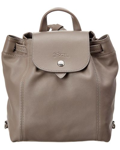Longchamp Le Pliage Cuir Xs Leather Backpack - Gray