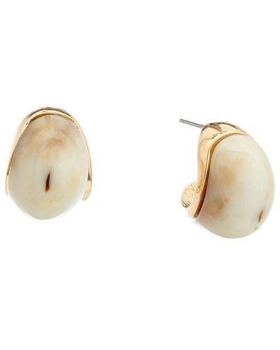Kenneth Jay Lane Plated Hoops - Natural