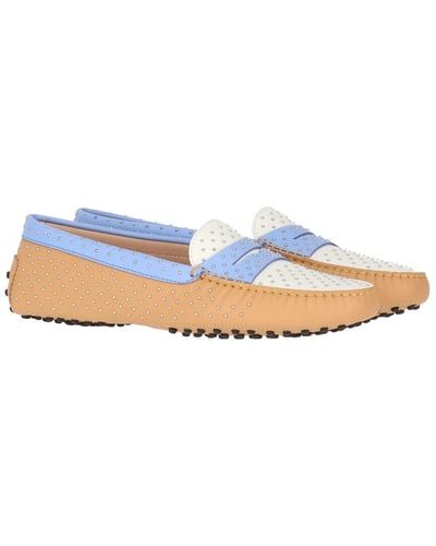 Tod's Gommini Micro Borchie Leather Loafer - Blue