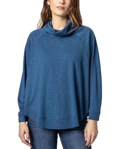Lilla P Dolman Turtleneck Sweater - Blue