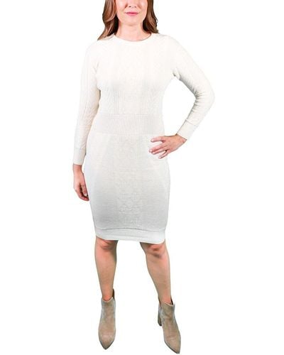 AREA STARS Lattice Sweaterdress - White