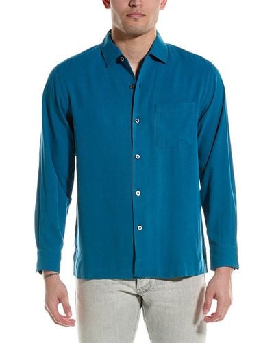 Tommy Bahama Catalina Silk Twill Shirt - Blue