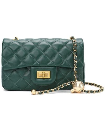 Tiffany & Fred Paris Quilted Leather Crossbody - Green