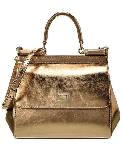 Dolce & Gabbana Sicily Small Leather Satchel - Brown