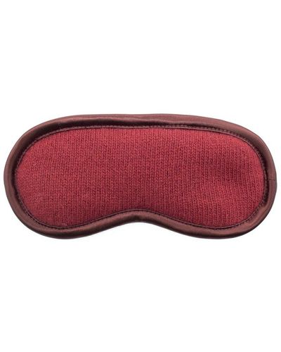 Portolano Knitted Eye Mask With Satin Piping - Red