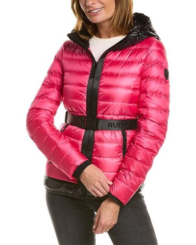 Rudsak Maiella Leather-trim Down Jacket - Pink