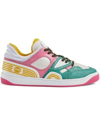 Gucci Basket Panelled Trainers - Green