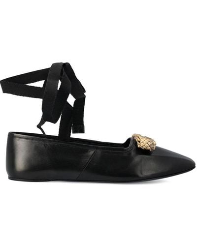 Gucci Ballerina Leather Shoes - Black