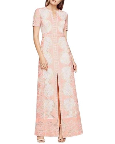 BCBGMAXAZRIA Cailean Short Sleeve Lace Dress - Pink