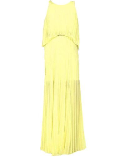 BCBGMAXAZRIA Shaina Citron Sleeveless Pleated Gown - Yellow