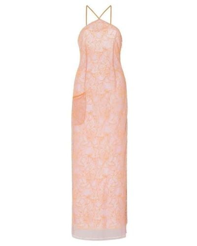Jacquemus La Robe Lavandou Chiffon Midi Dress - Pink