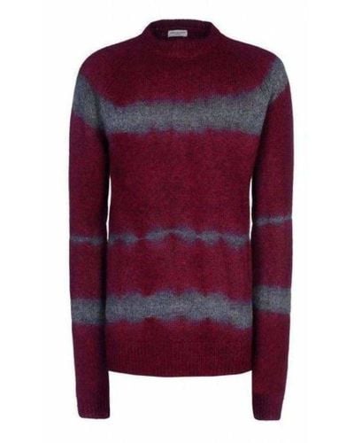 Dries Van Noten Miles Burgundy Wool Sweater - Red