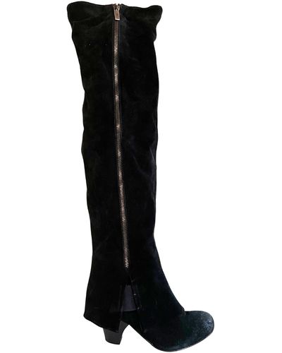 Latitude Femme Over-the-knee Black Suede Boots