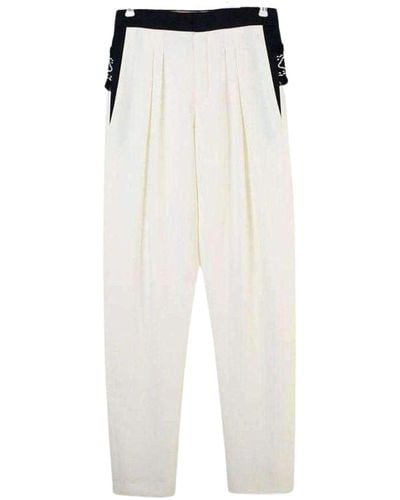 Chloé White Embroidered Cotton Pants
