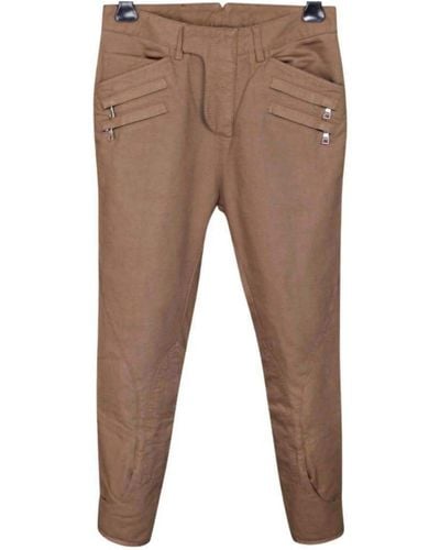 Balmain Cropped Pants Fr 36 (us 6) - Brown