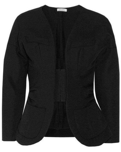 Nina Ricci Wool Open Front Blazer Jacket - Black