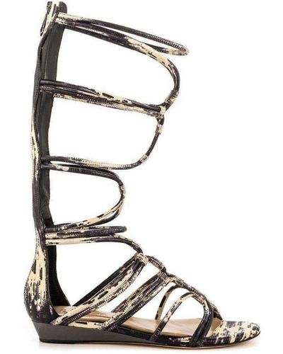 BCBGMAXAZRIA Brixton Leather Gladiator Sandals - Brown