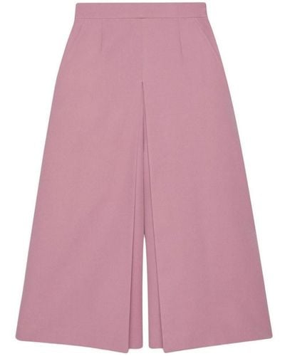 Gucci High-rise Wide Silk-blend Pants - Pink