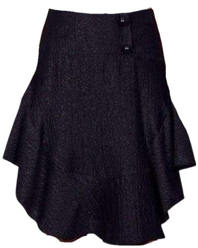 Chloé Wavy Shiny Black Jacquard Skirt