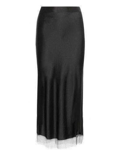 Alexander Wang Silk Metal Fringe Skirt Us 8 - Black