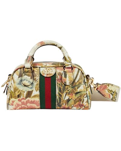 Gucci Ophidia GG Floral Shoulder Mini Bag - Metallic
