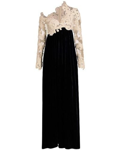 Zimmermann Sensory Lace And Velvet Gown - Black