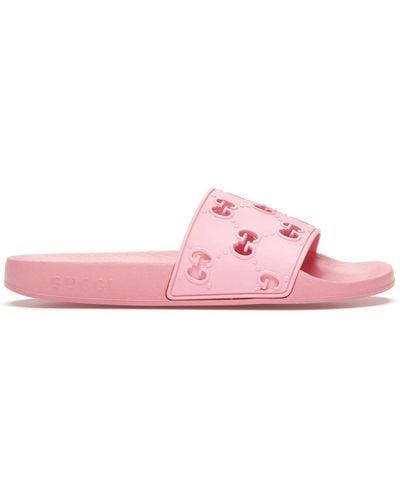 Gucci Rose GG Slide Sandal - Pink